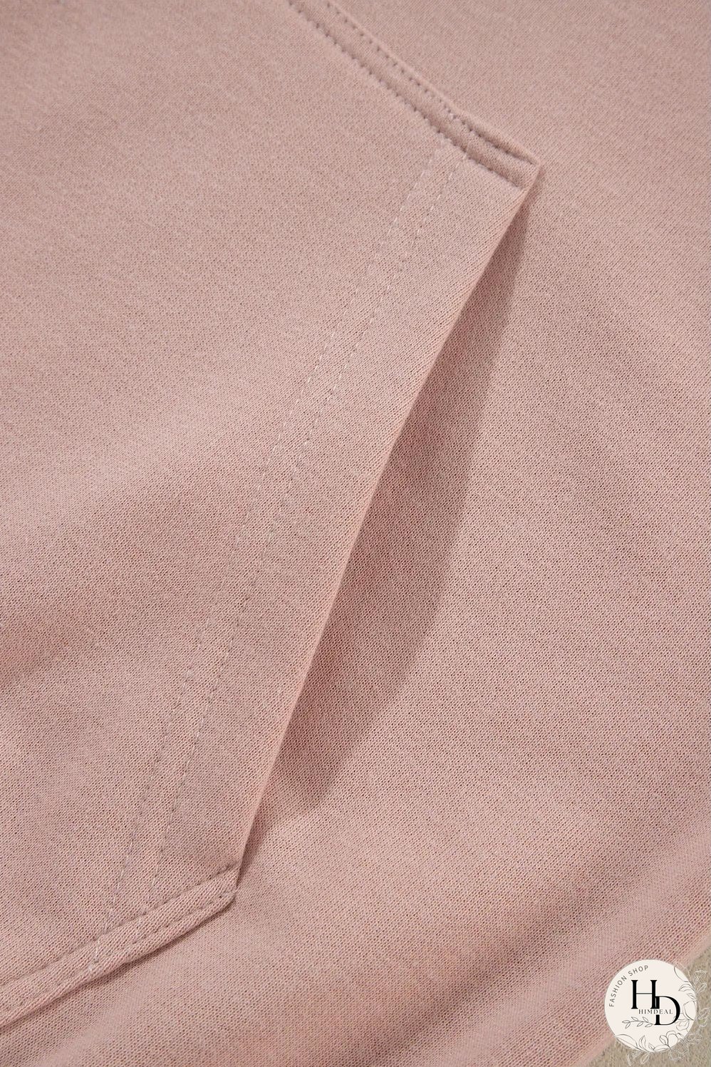 Fushia Solid Color Rivet Stud Raglan Sleeve Hoodie with Pocket