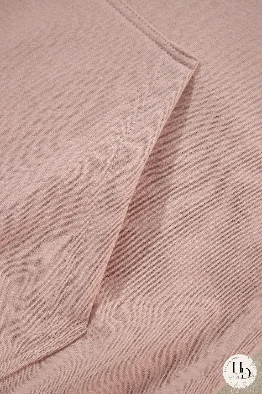 Fushia Solid Color Rivet Stud Raglan Sleeve Hoodie with Pocket