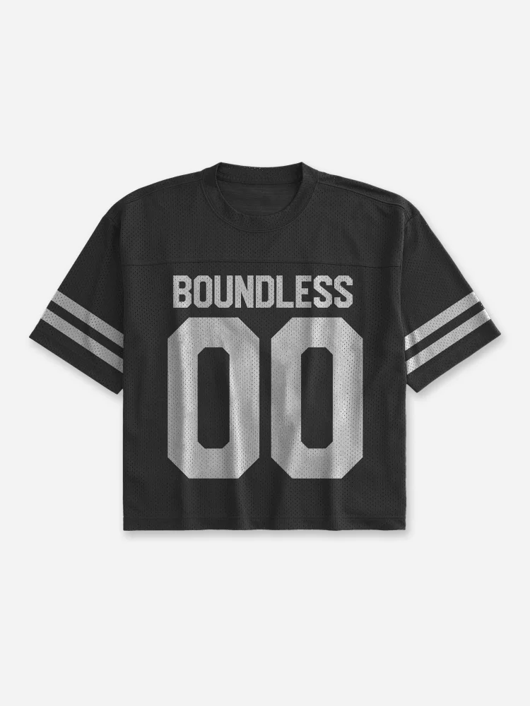 Boundless Print Crop Blokecore Mesh Football Jersey T-shirt