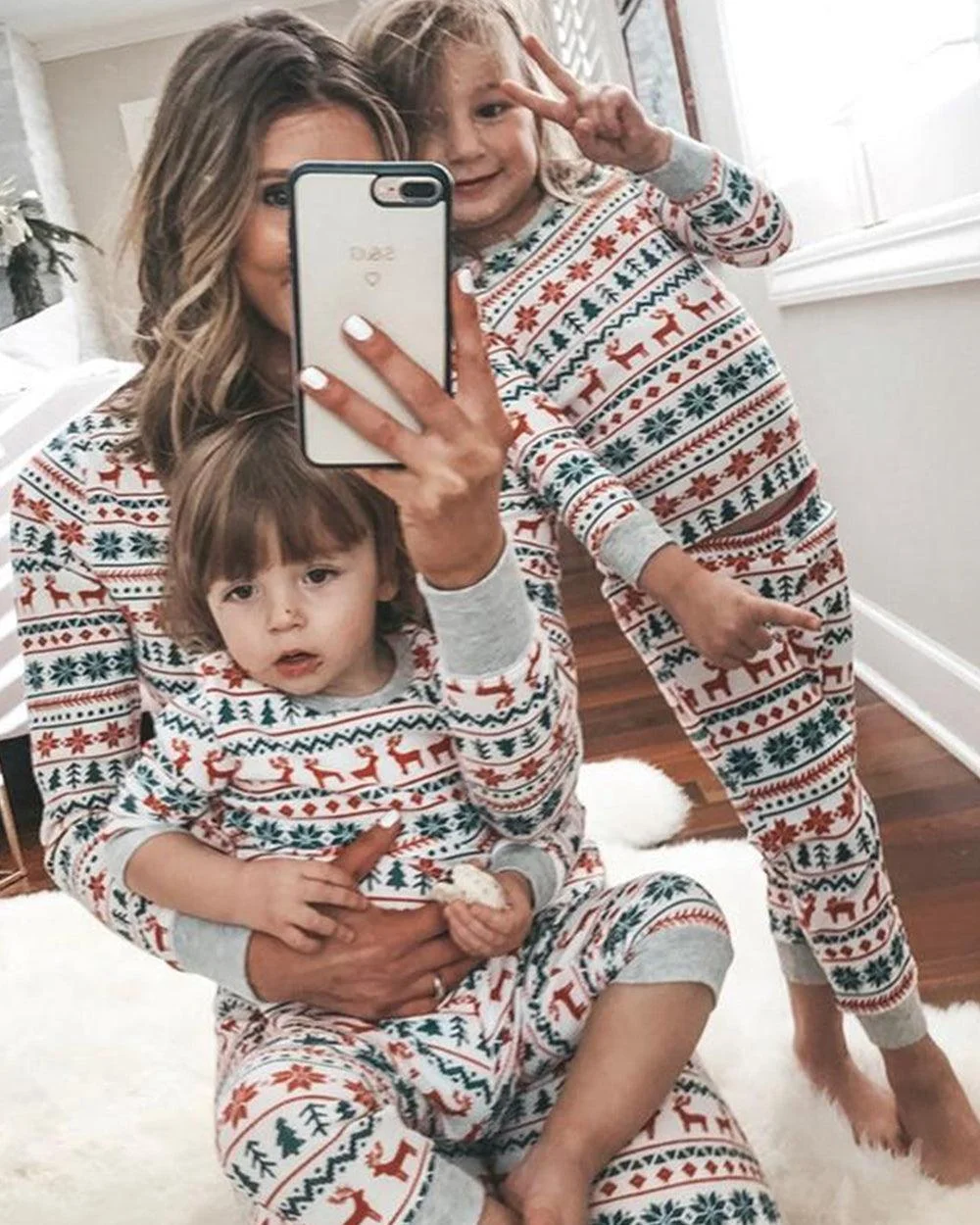 Christmas Deer Snowflake Printed pajamas