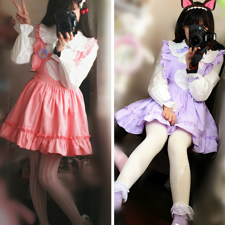 Pink/Purple Cutie Maid Suspender Dress SP165164