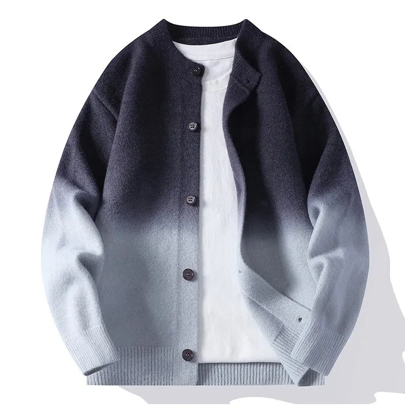 Men's Ombre Knit Cardigan &ndash; Button-Front Layering Jumper &ndash; view 2