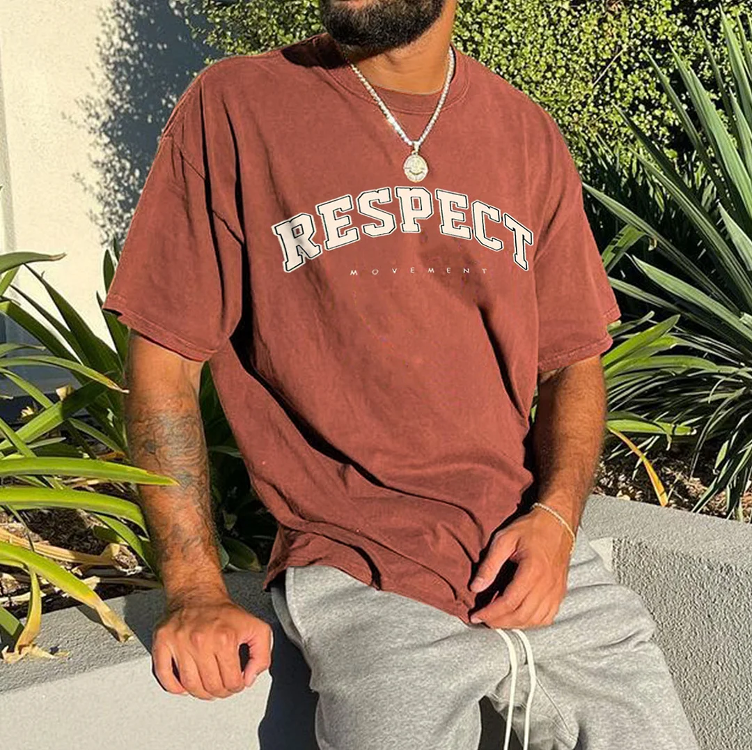 Men's Retro Respect Print T-shirt