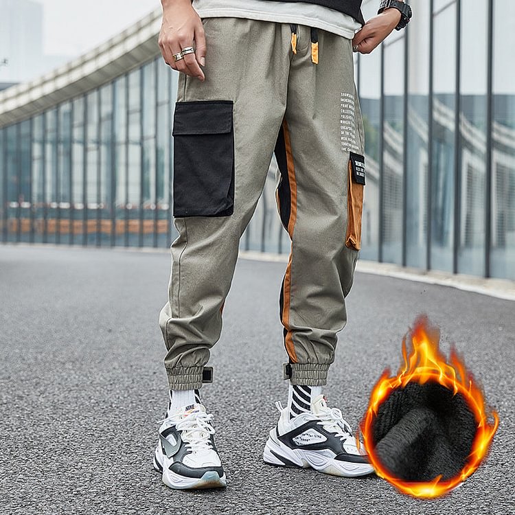 Winter Men's Casual Pants Oversized Trousers Retro Sports Solid Color Trousers Men's Men Cargo Pant