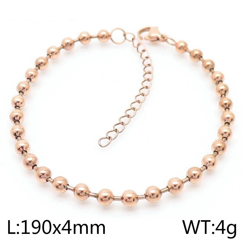 Basic Solid Color Titanium Steel 18K Gold Plated Bracelets In Bulk