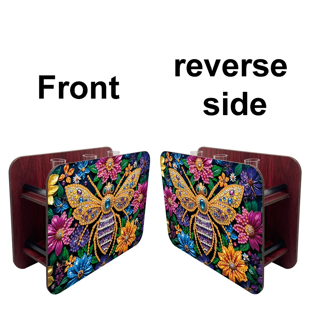 Bee DIY Flower Vase Wooden Double Sided Desktop Diamond Art Kit for Home Decor