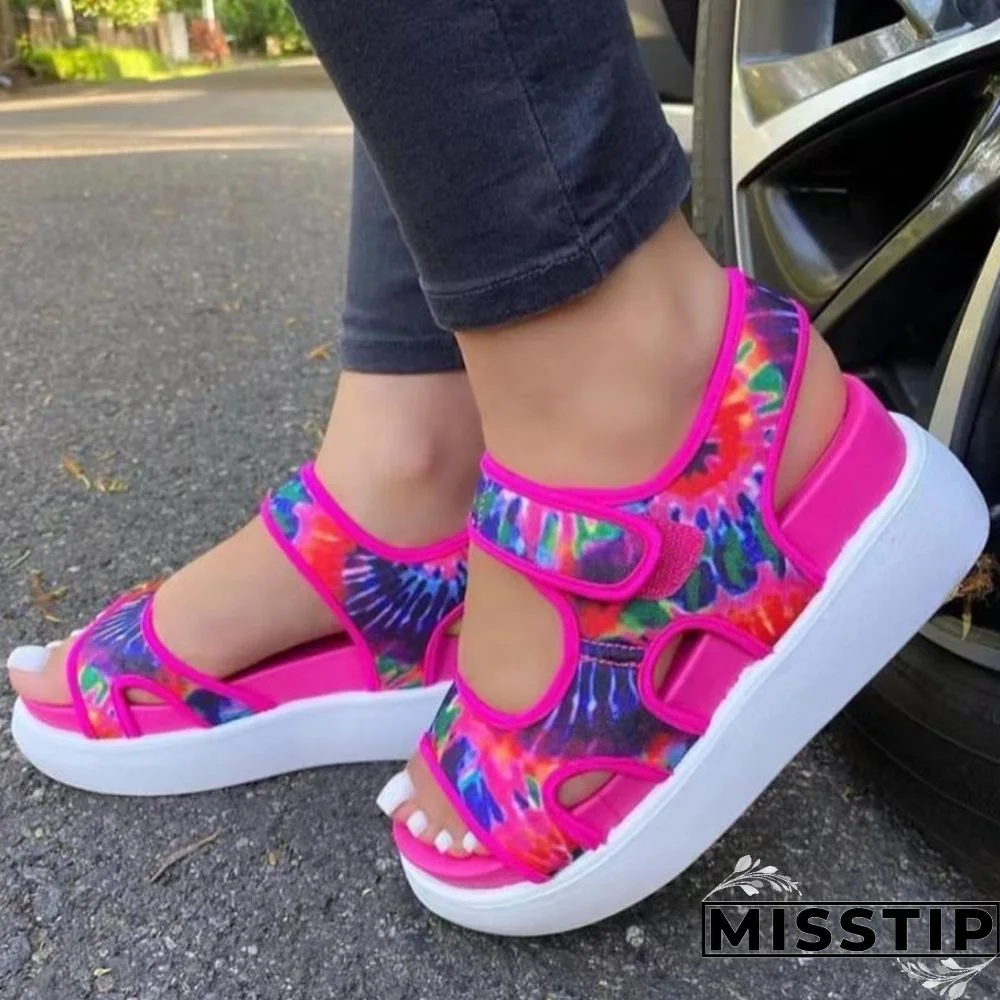 White Casual Hollowed Out Patchwork Printing Solid Color Round Shoes