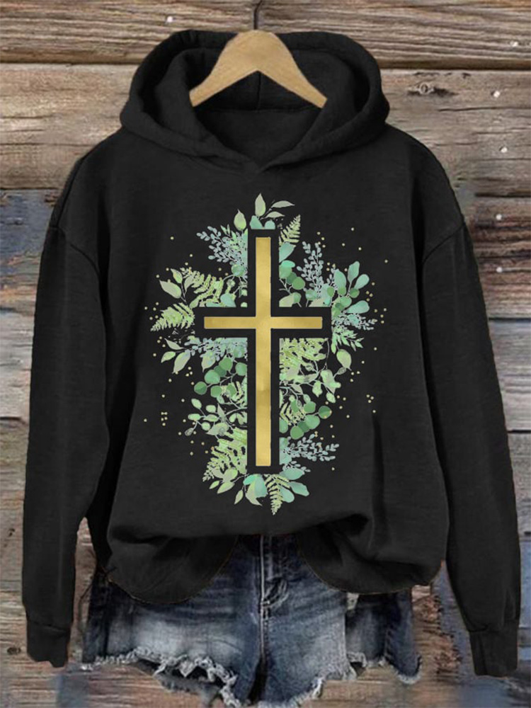 Comstylish Women's Casual Faith Print Hoodie