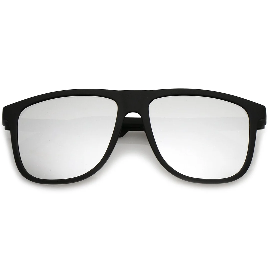 Lifestyle Rubberized Matte Flat Top Colored Mirror Square glasses 55mm