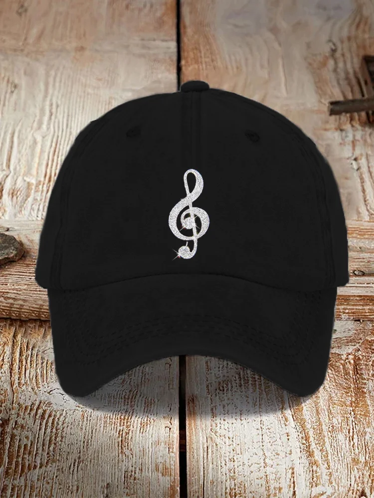 Glitter Treble Clef Music Lover Essential Cap