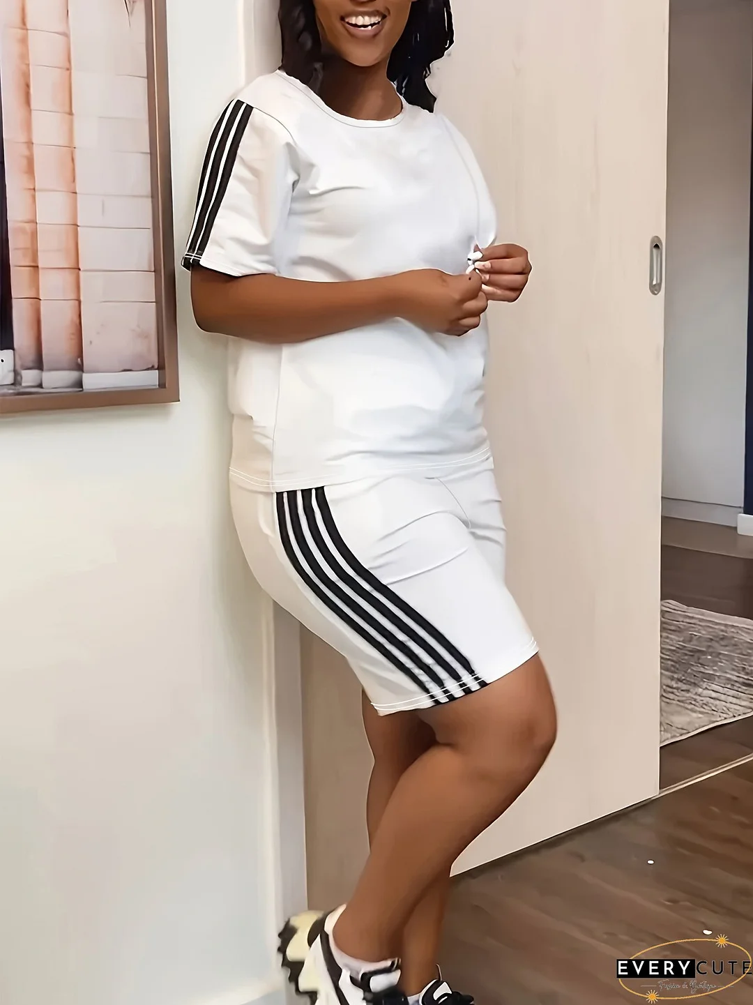 Plus Size Women Casual Loose Sports Two-piece Set