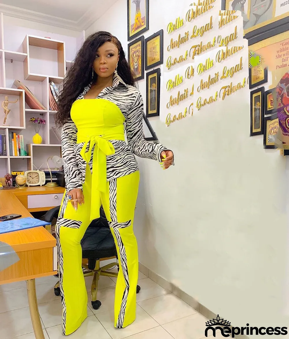 Trendy Printed Patchwork Tie Up 2 Piece Sets