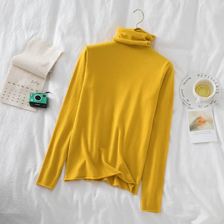 Turtleneck Women Sweaters 2020 Autumn Winter Sweater Knitted Pullover Long Sleeve Woman Sweaters Tops Soft Jumper Pull Femme