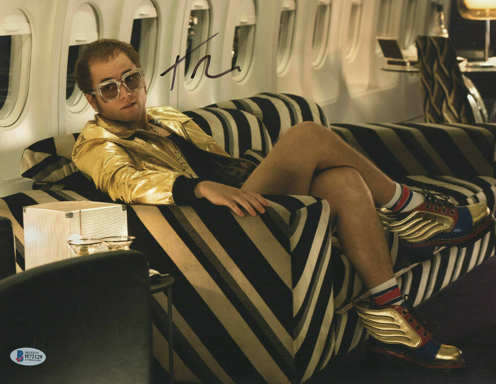 Taron Egerton as Elton John in Rocketman signed 11x14 Photo Poster painting BAS Beckett COA