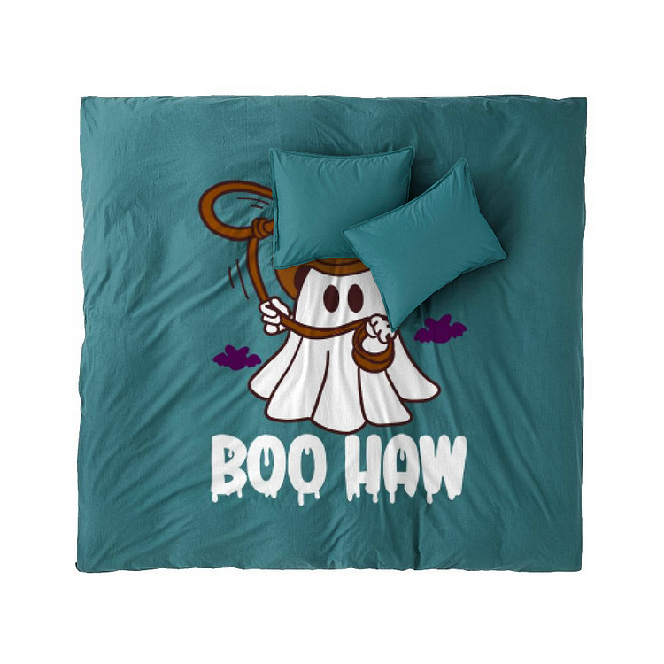 Cowboy Ghost BOO HAW, Halloween Duvet Cover Set
