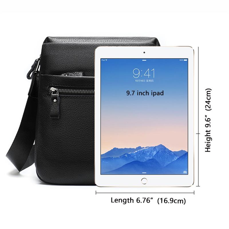 Mens Casual Business Black Messenger Bag With Large Capacity