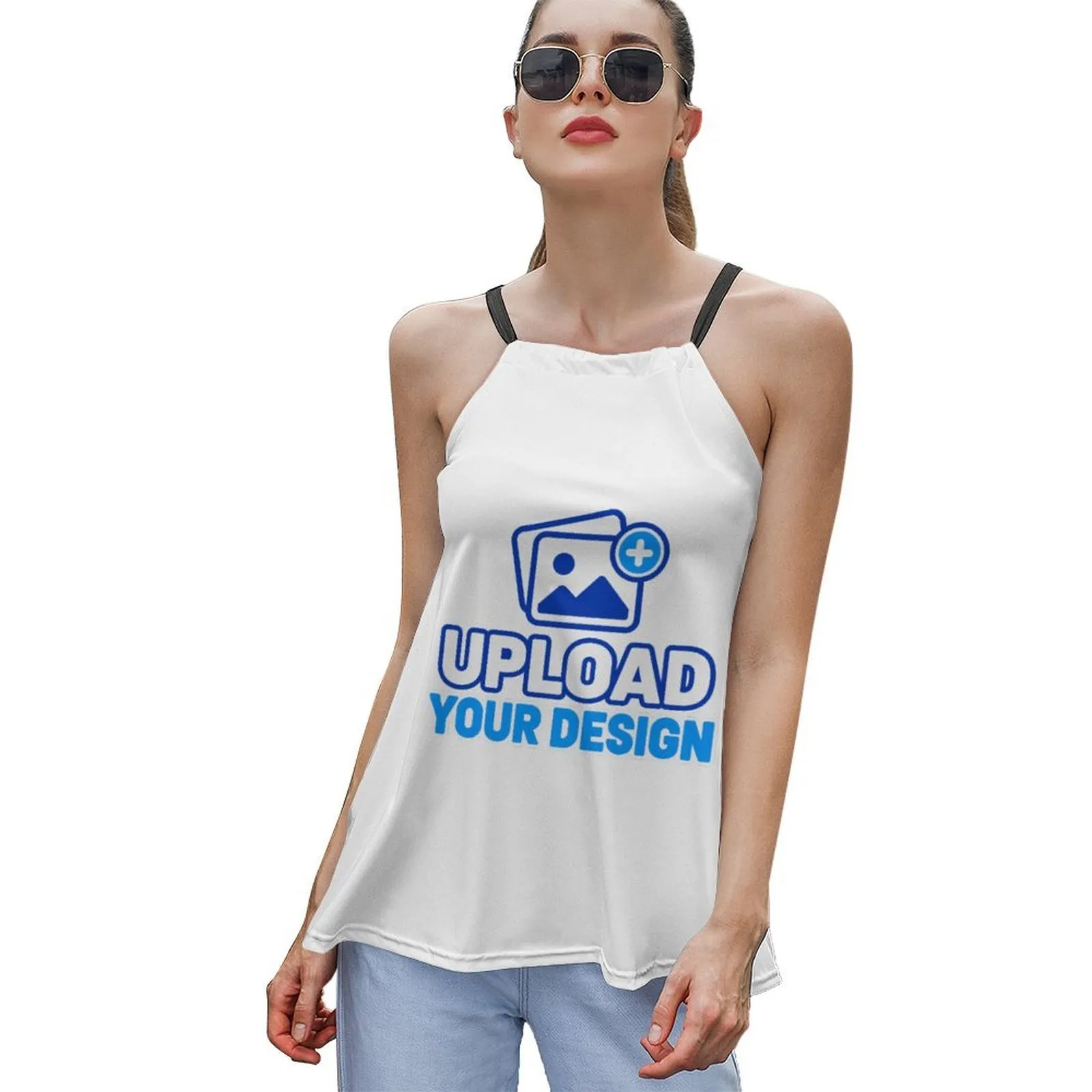 Tie-Neck Loose Tank Top custom product view 8