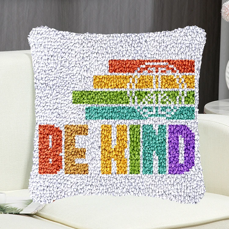 Be Kind Pillowcase Latch Hook Kit for Beginner veirousa