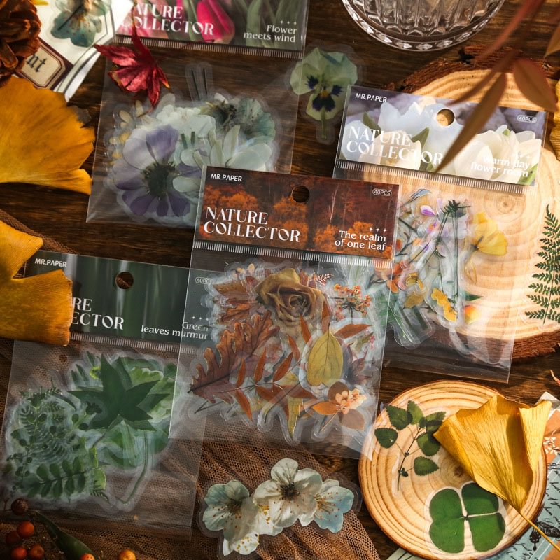 Vintage Plants And Flowers Hand Book Material Decoration Collage-Himinee.com