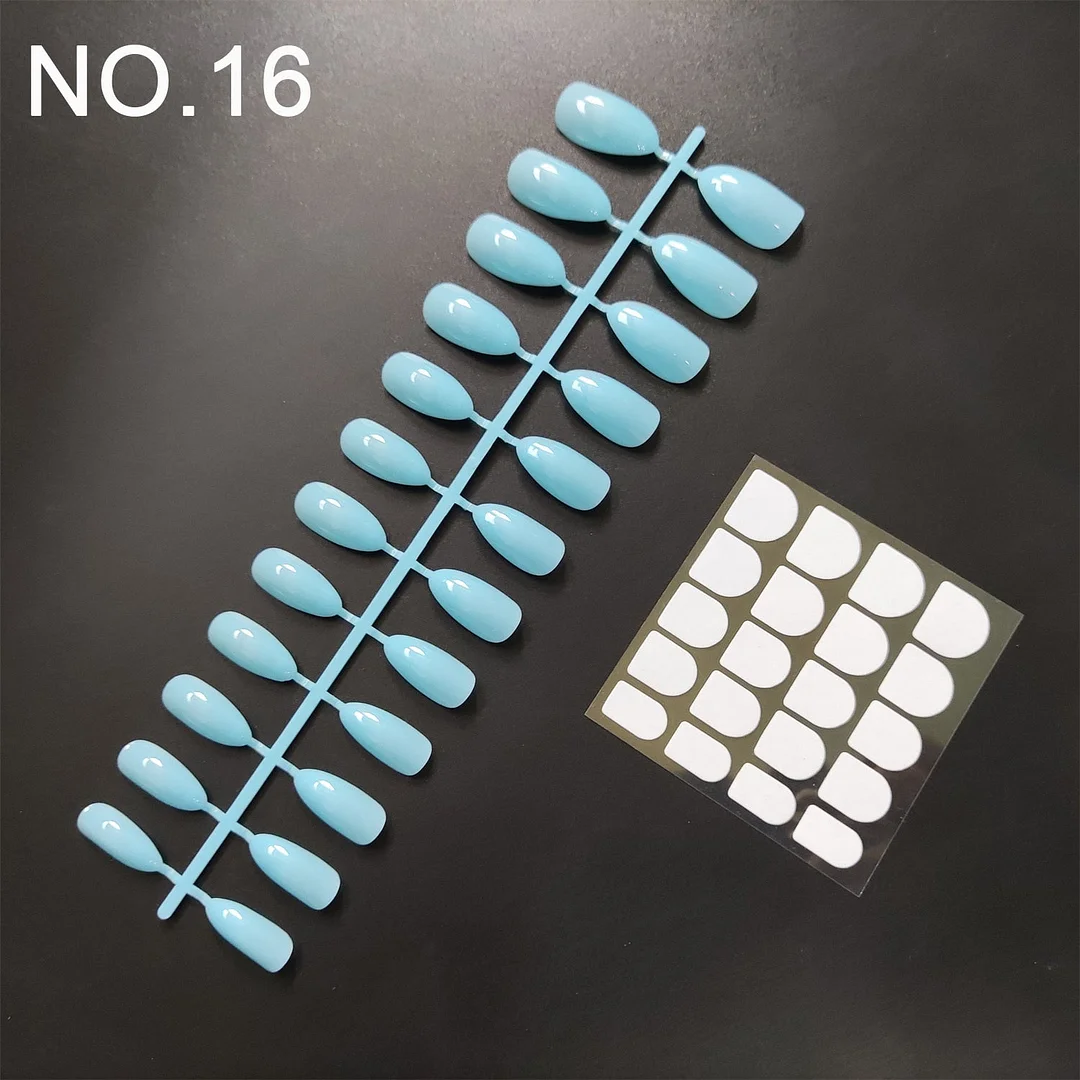 1 Set, 24 Pieces With Nail Adhesive Almond Shape False Nail Tips 20 Popular Colors Optional Full Cover Press On Nail-Nail Inspo