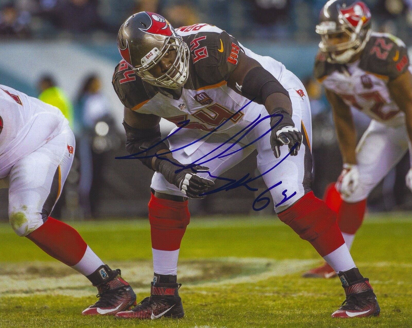 Autographed Kevin Pamphile 8X10 Tampa Bay Buccaneers Photo Poster painting with COA