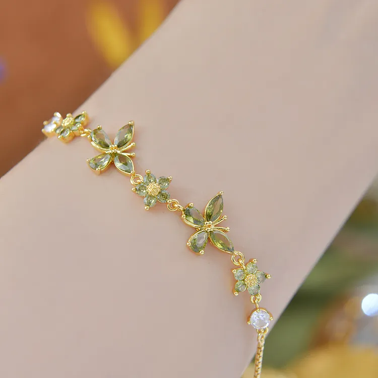 Flower & Butterfly Diamonds Bracelet