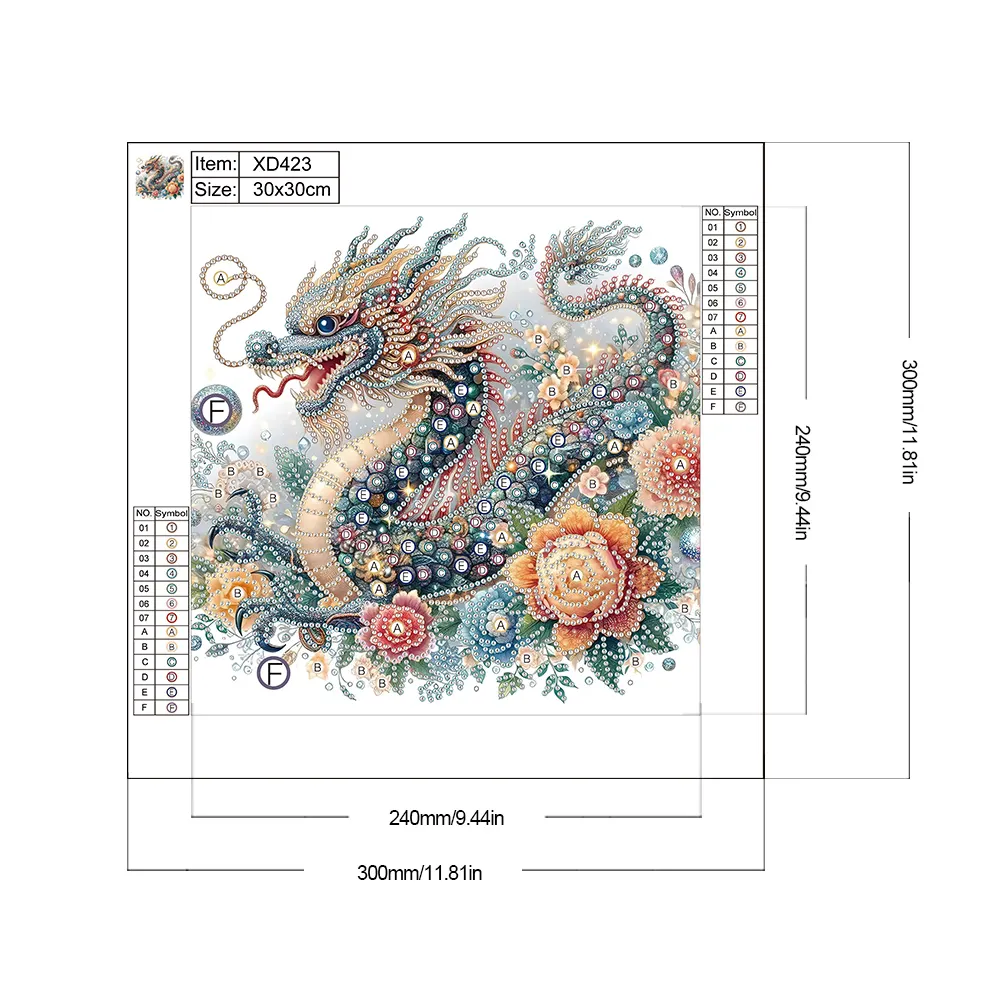 Diamond Painting - Partial Special Shaped Drill - Gorgeous Dragon(Canvas|30*30cm)
