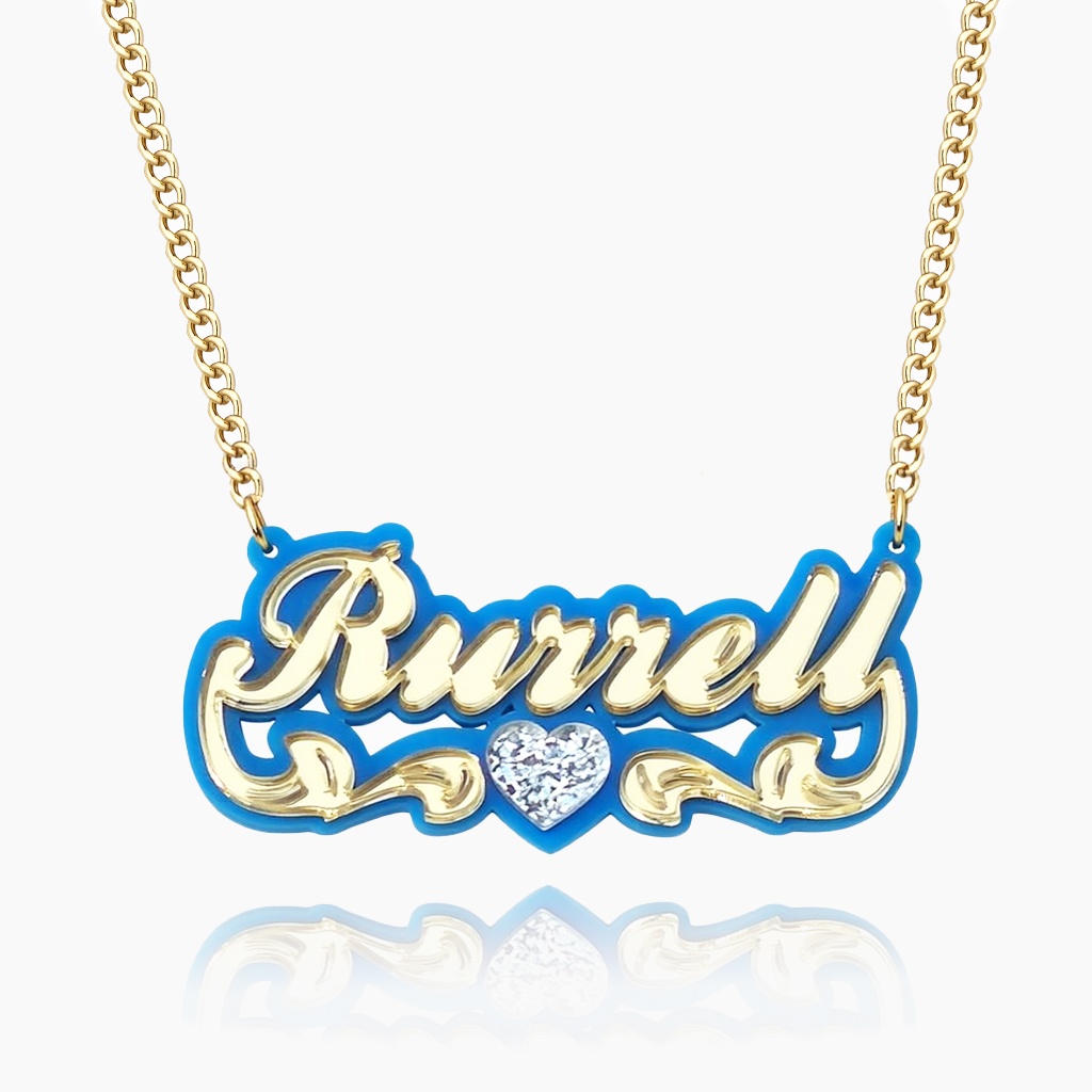 Customized Blue Acrylic Name Pendants