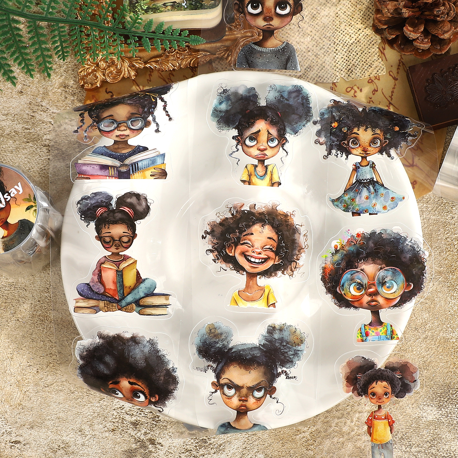 PET 테이프 - 6*200cm 귀여운 소녀 시리즈 캐릭터