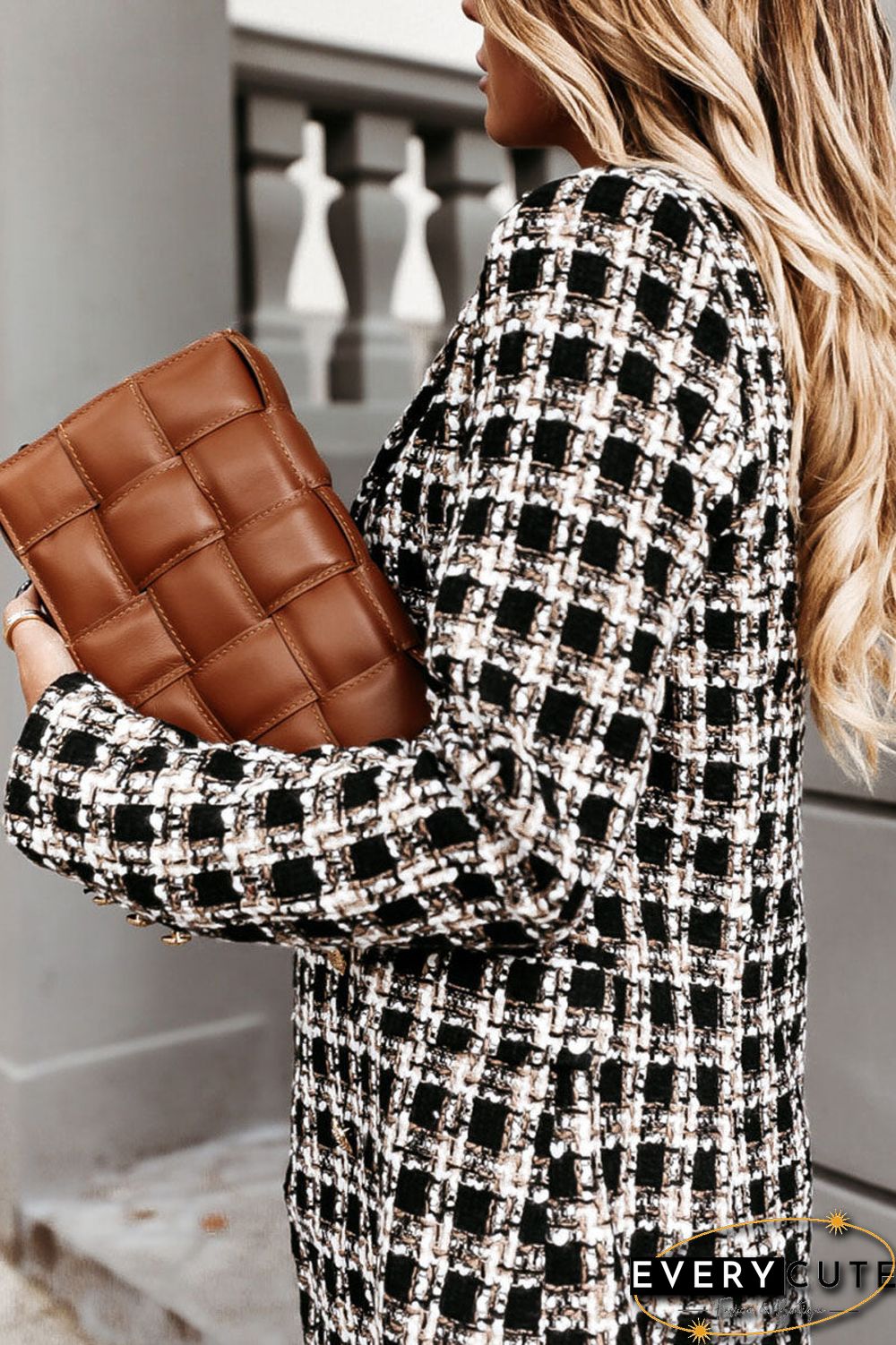 Fashion Street Plaid Turn-back Collar Outerwear(5 colors)