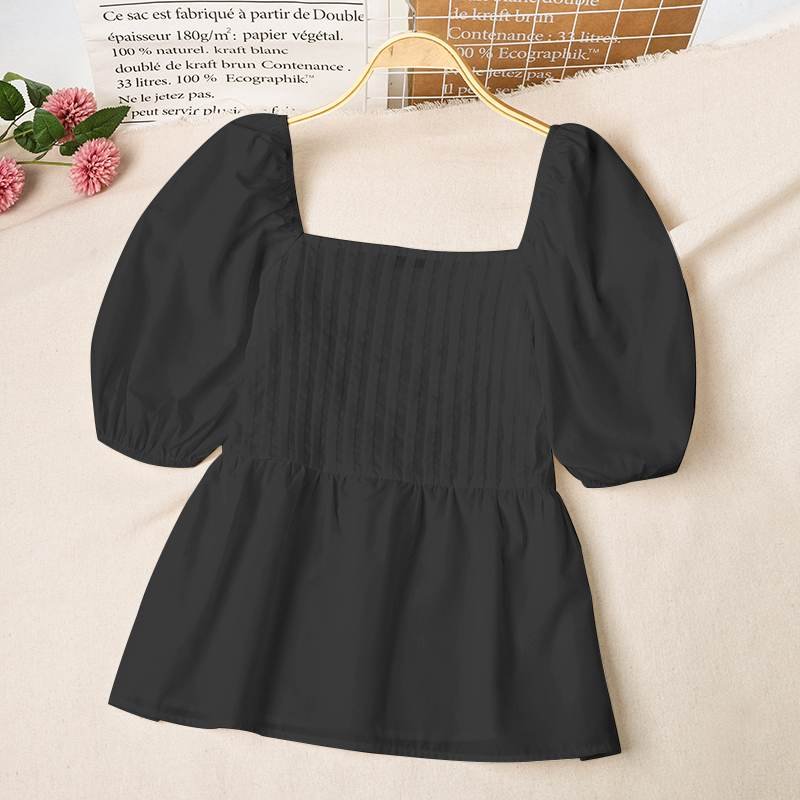 Vintage Ruffled Blouse Casual Puff Sleeve Square Neck Tops VONDA 2022 Women Office Ladies Shirts Female Party Blusas Femme