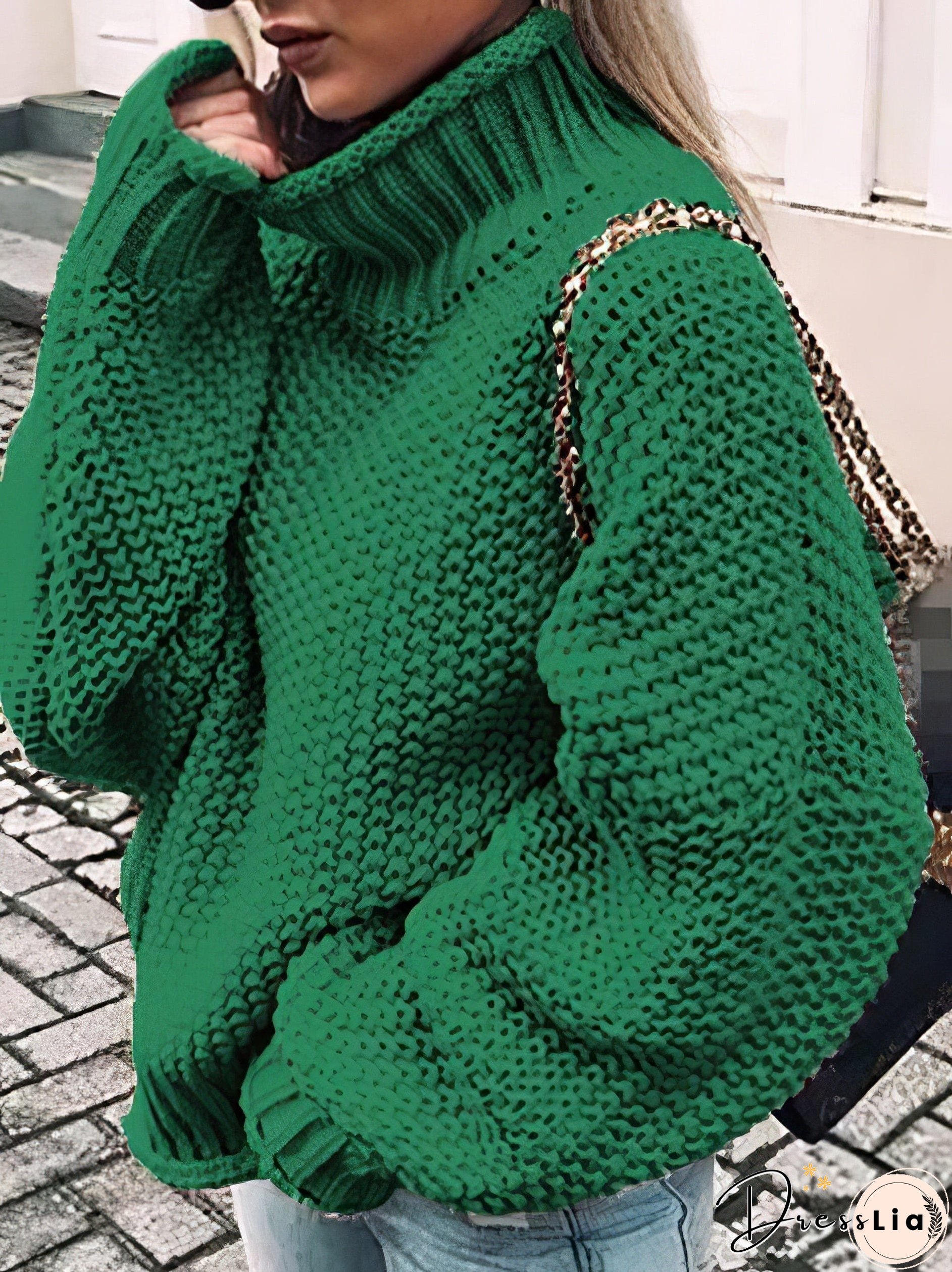 Knitted Turtleneck Pullover Sweater