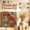 Christmas DIY Special Shape Diamond Painting Pearl Art With Inner Frame Kit 25x25cm(Christmas Cardinal)