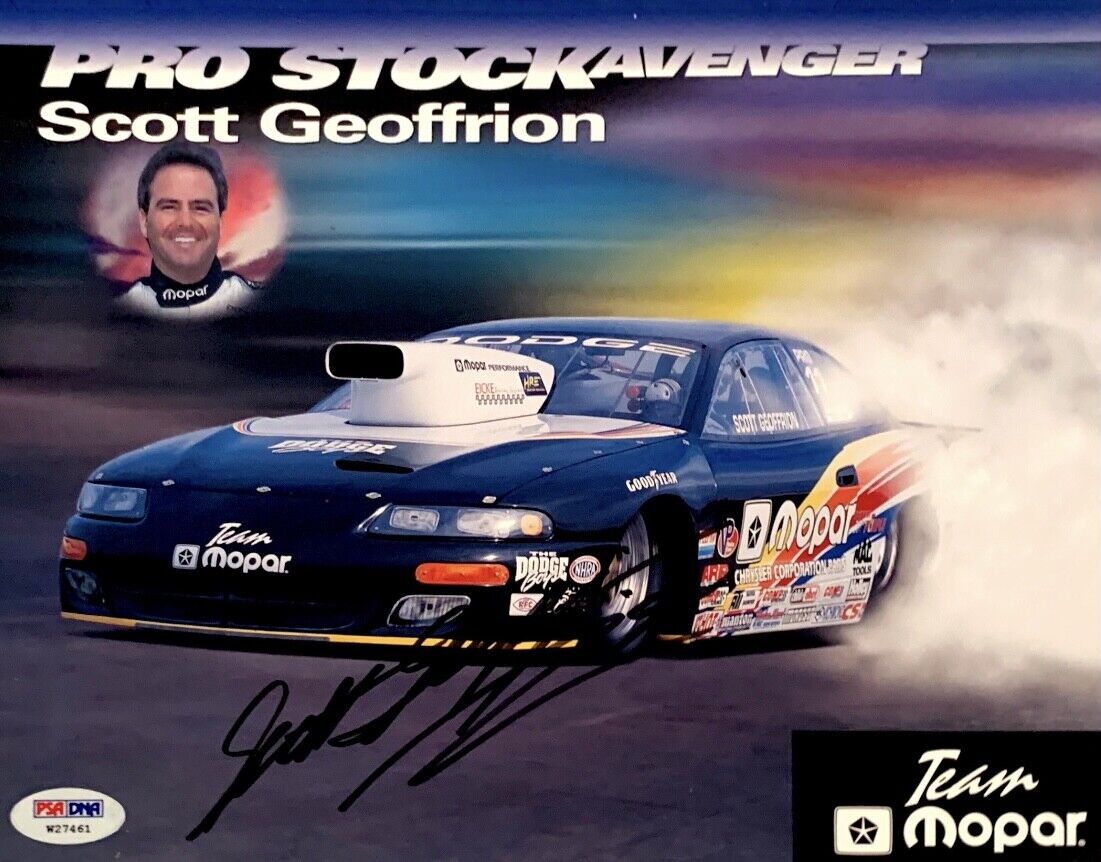 Scott Geoffrion Signed Nascar 8x10 Photo Poster painting PSA W27461