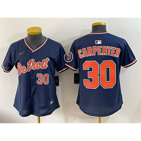 Women's Detroit Tigers #30 Kerry Carpenter Navy 2026 Alternate Vapor Premier Limited Jersey