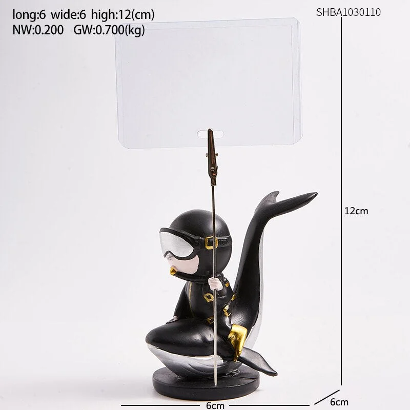 Diver statue Creative Card Holder Home Decoration Accessories Modern living Room Office Decor Desk Ornaments Resin Figurine gift