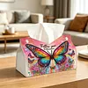 DIY Diamond Painting Tissue Box Large Capacity Resin Diamond Tissue Storager Multi-Use for Daily Office Work Outdoors Leisure Occasions (Butterfly)