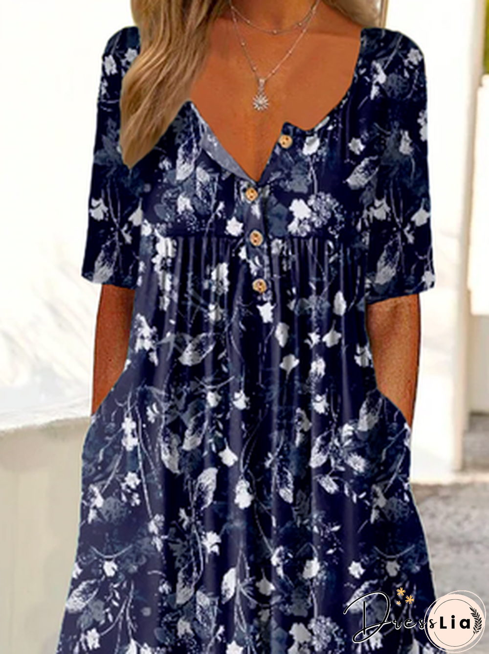 Best Selling Womens Half-Sleeve Dress Regular Size