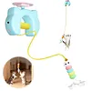 Interactive Cat Hanging Toys USB Charging Self-Play Pet Chase Toy Swing Feather Auto-Rebound Cat-Teasing Tool for Relieve Boredom Burn Energy