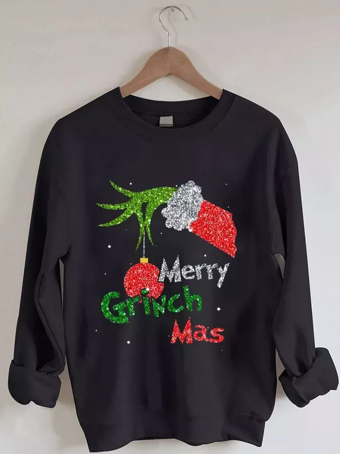 Merry Grinchmas Christmas Print Sweatshirt