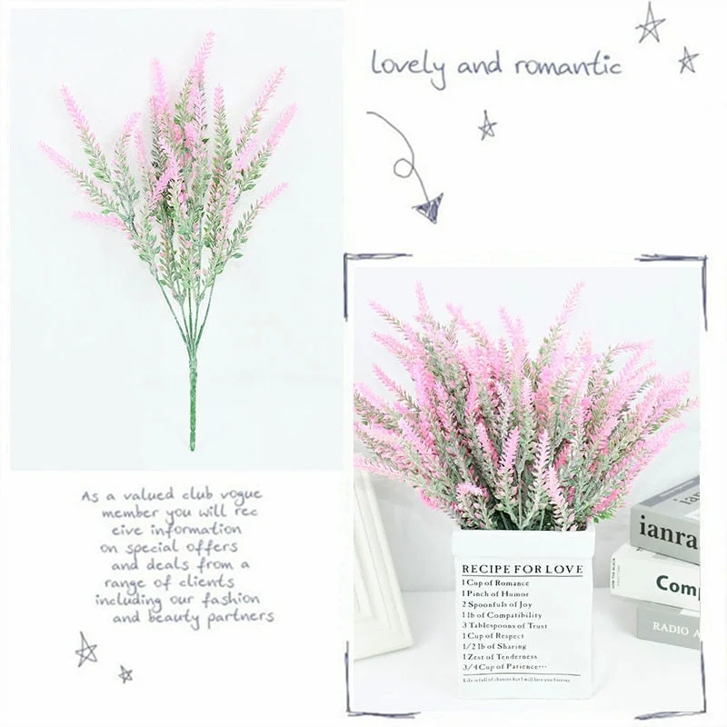 1Bouquet Romantic Provence Lavender Artificial Flowers Wedding Home Garden Decorations Christmas High Quality Fake Plant Flower