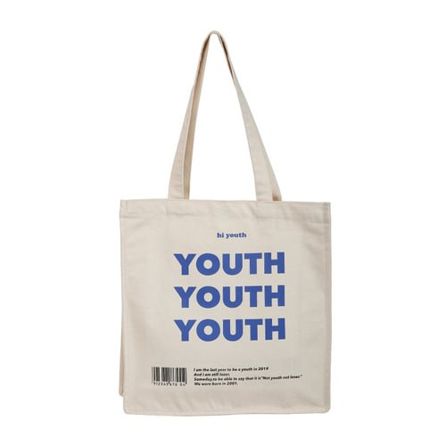 JOURNALSAY  YOUTH letter printed canvas shoulder bag tote bag