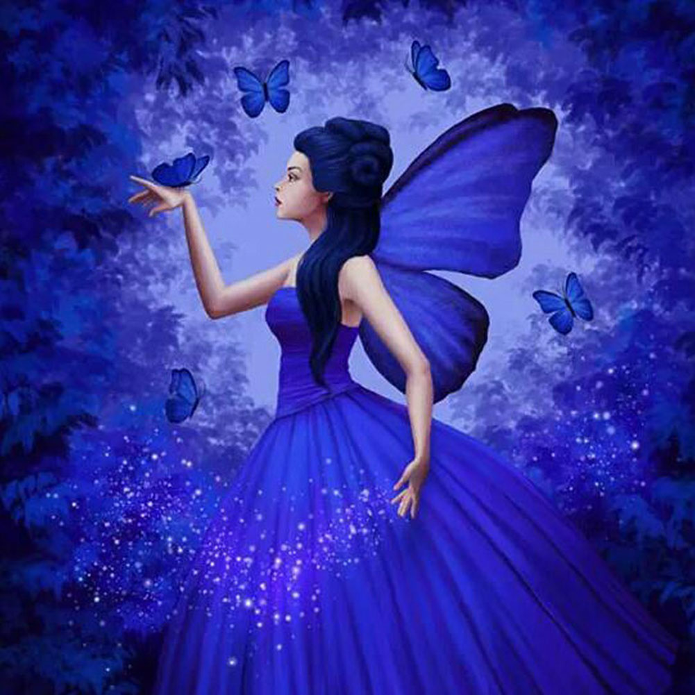 

Blue Butterfly Fairy - Round Drill Diamond Painting - 40*40CM, 501 Original