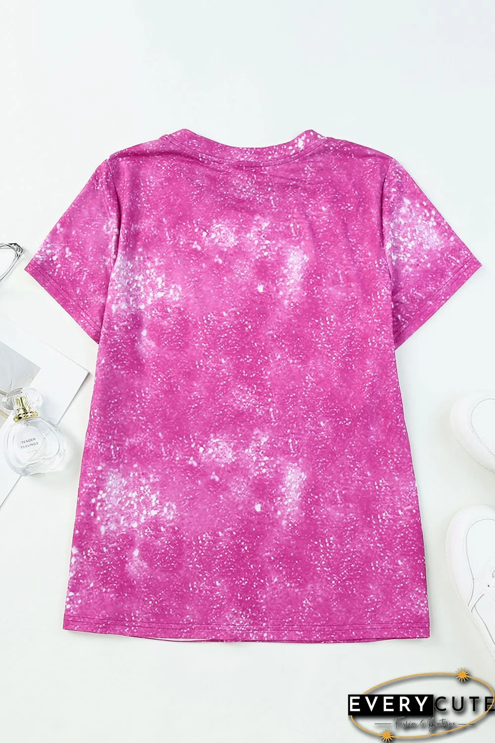 Rose Blessed MAMA Western Bull Graphic Bleached T Shirt