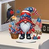 Diamond Painting Acrylic Single Sided July Independence Day Gnome Ornaments Tabletop Home Office Decor