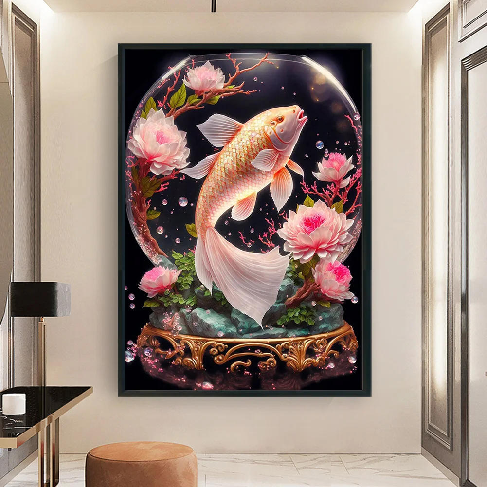 11CT Full Stamped Cross Stitch - Koi(Canvas|40*50CM)