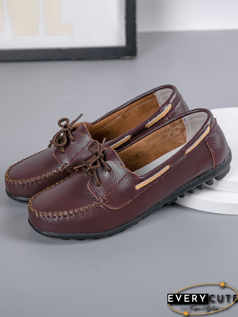 Retro Casual Simple Lace-up Flat Shoes