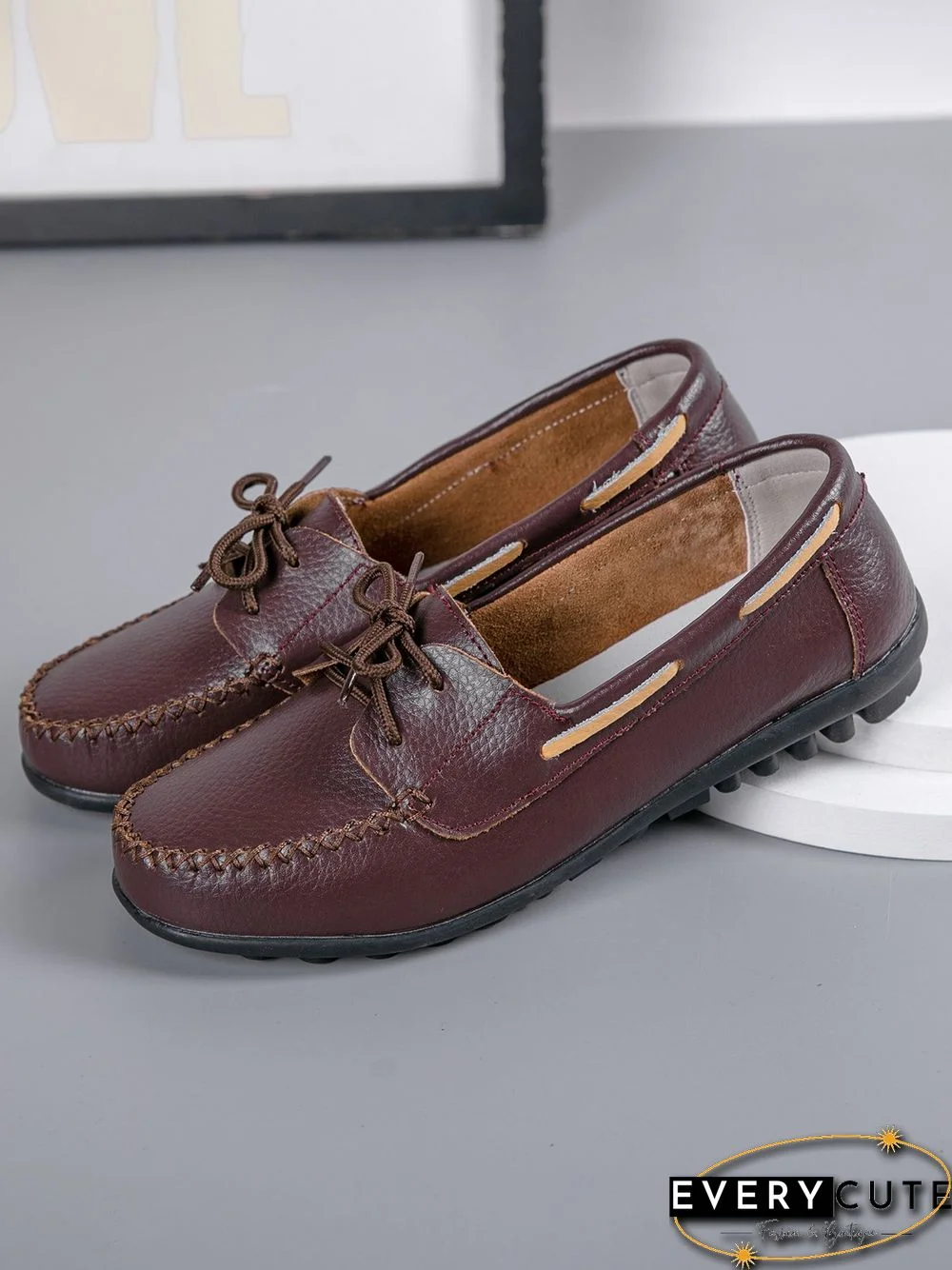 Retro Casual Simple Lace-up Flat Shoes