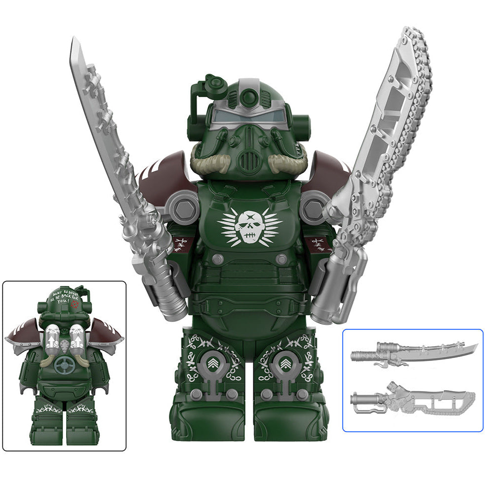 T-51 Power Armor (Gunner Sergeant) Custom Fallout Minifigure Minifigure Bricks monstertoys