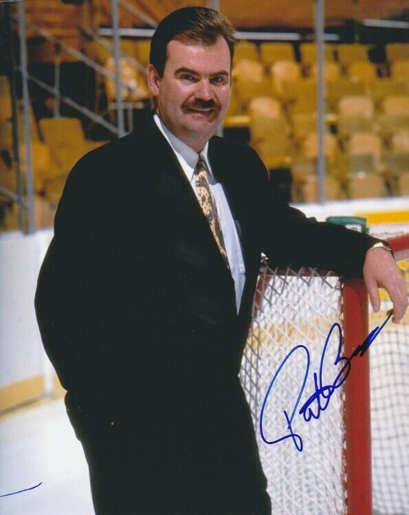 HALL OF FAME COACH PAT BURNS SIGNED TORONTO MAPLE LEAFS 8x10 Photo Poster painting! Autograph